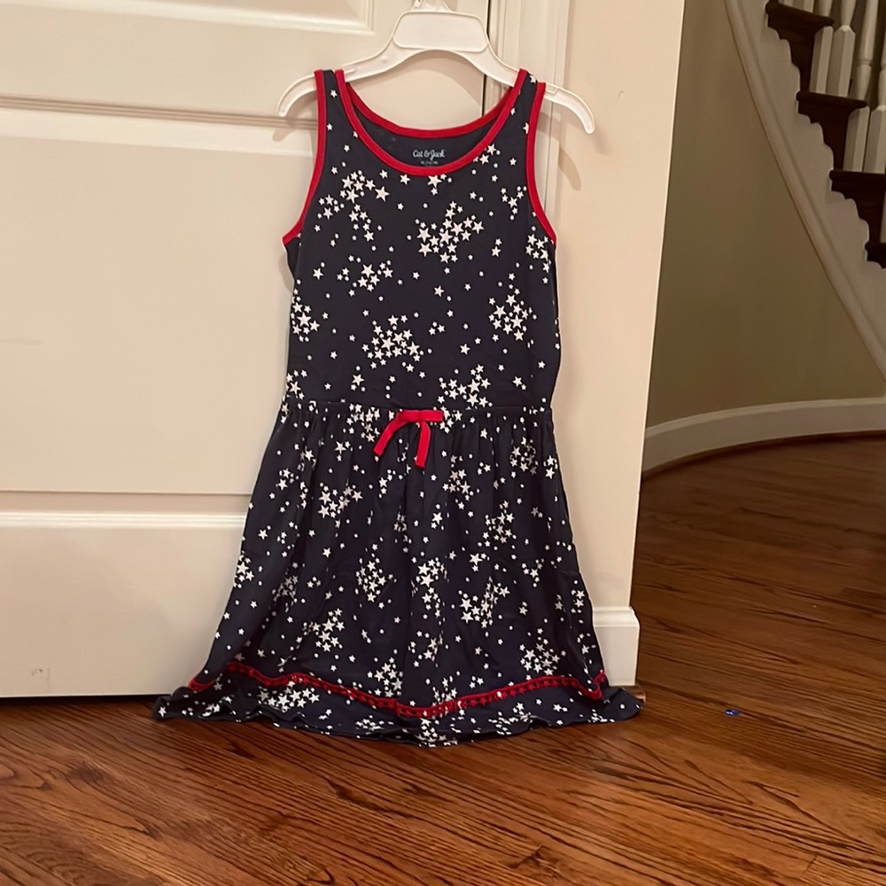 Kids summer sun dress, colors red, white, blue, from Cat&Jack, size: XL 14/16